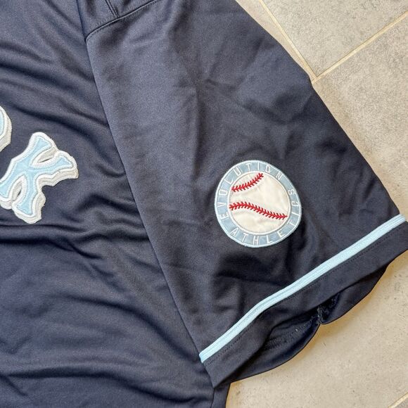 Vintage Evolution New York Baseball Jersey Men 3XL Navy #8 Y2K - Picture 7 of 10